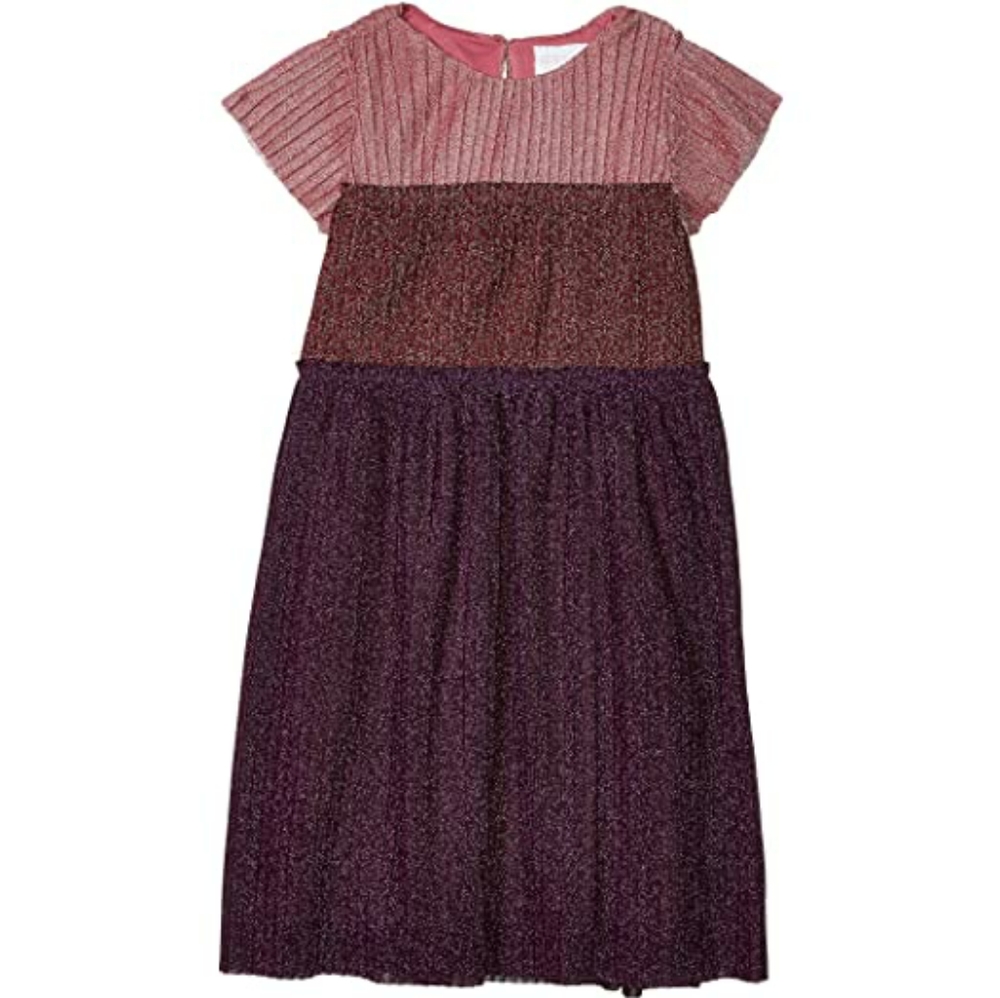 BCBGirls Color Blocked Pleated Metallic Knit Dress